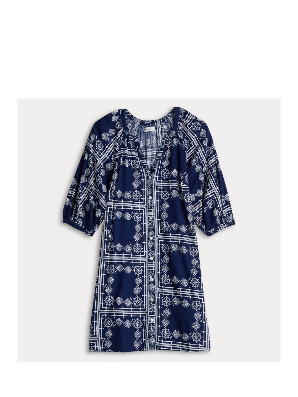 Sonoma Goods for Life Navy Nautical Print Button Front Shift Dress 4X NWT